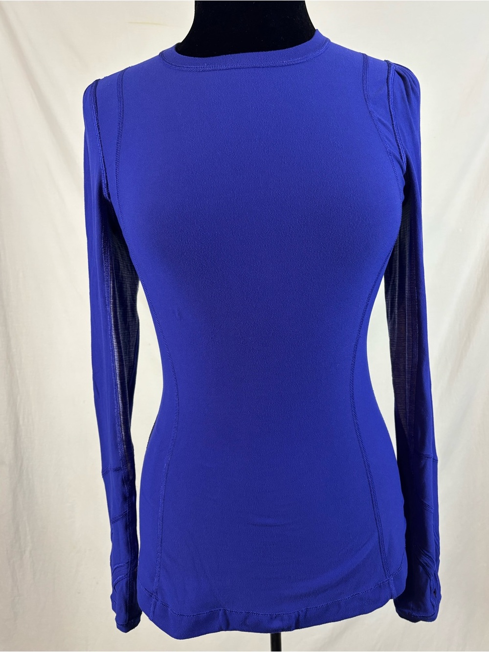 Lululemon Women Run Back On Track Long Sleeve Tech Pigment Blue Size 6 Rulu Mesh